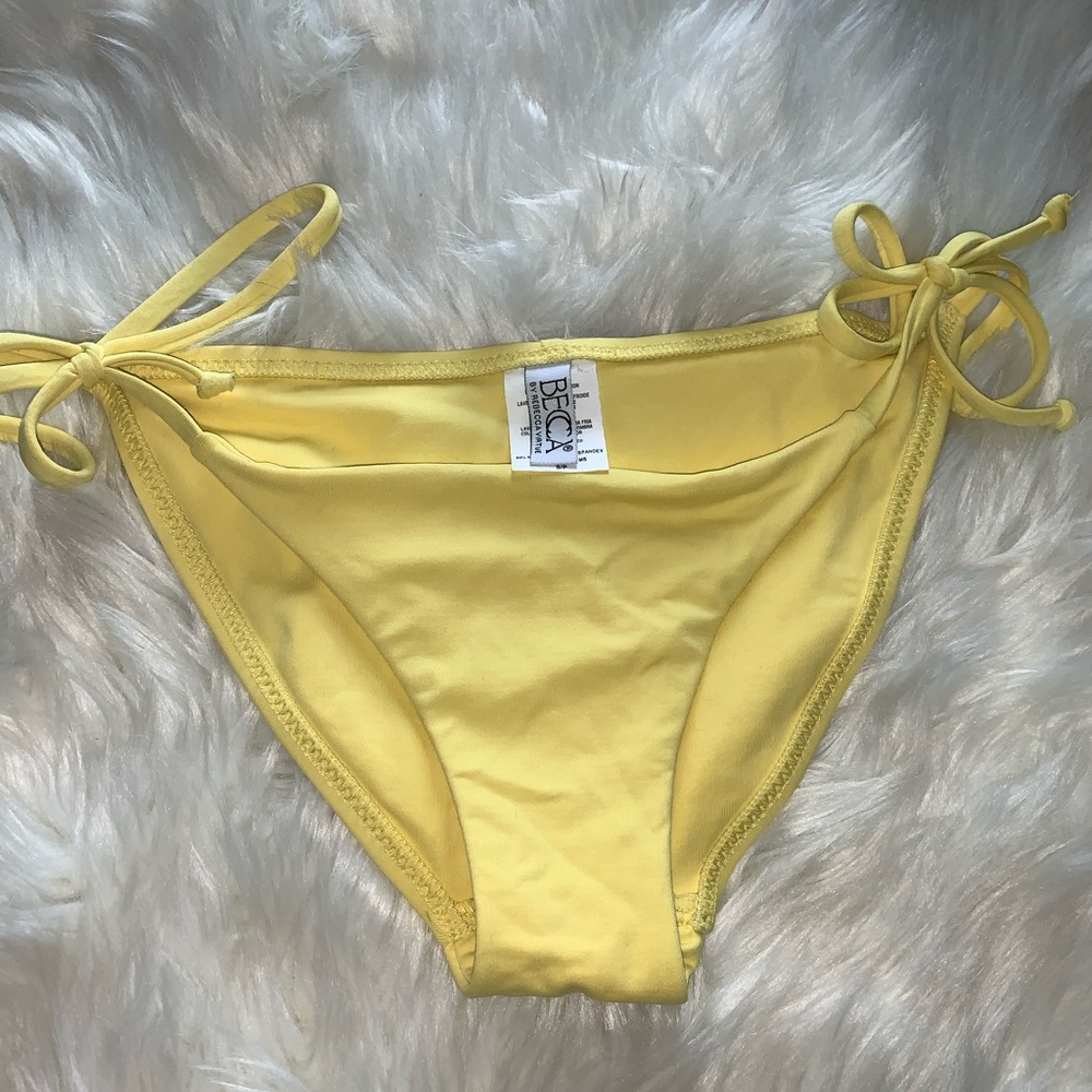 NWOT Becca Yellow Side Tie Bikini Bottom Small